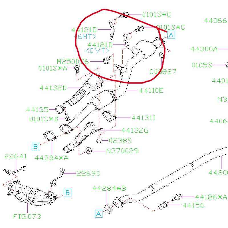 subaru exhaust parts diagram