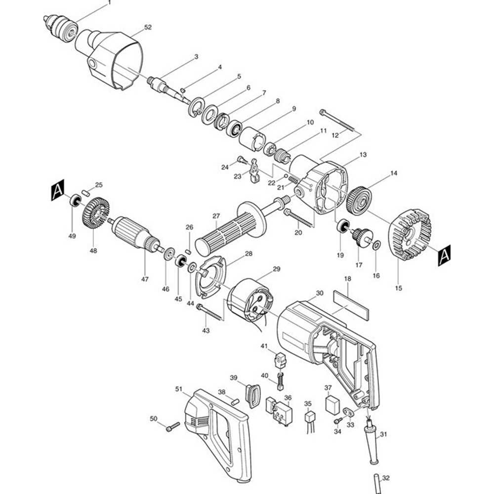 makita hammer drill parts diagram