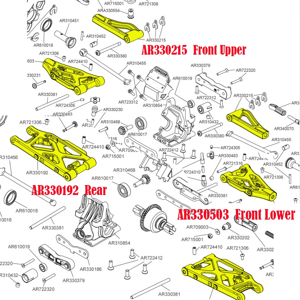 arrma kraton 6s parts diagram