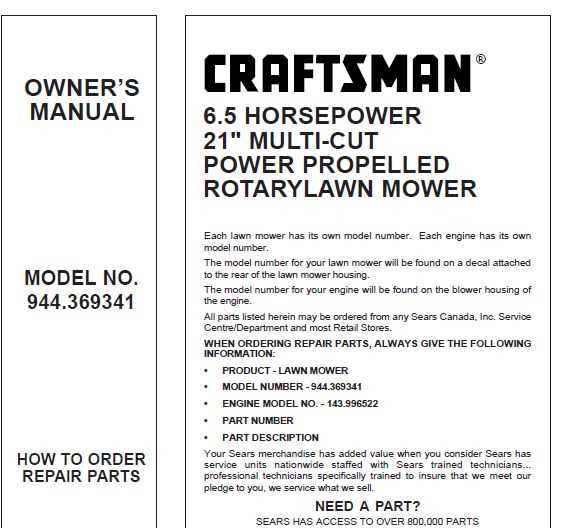 manual craftsman self propelled lawn mower parts diagram