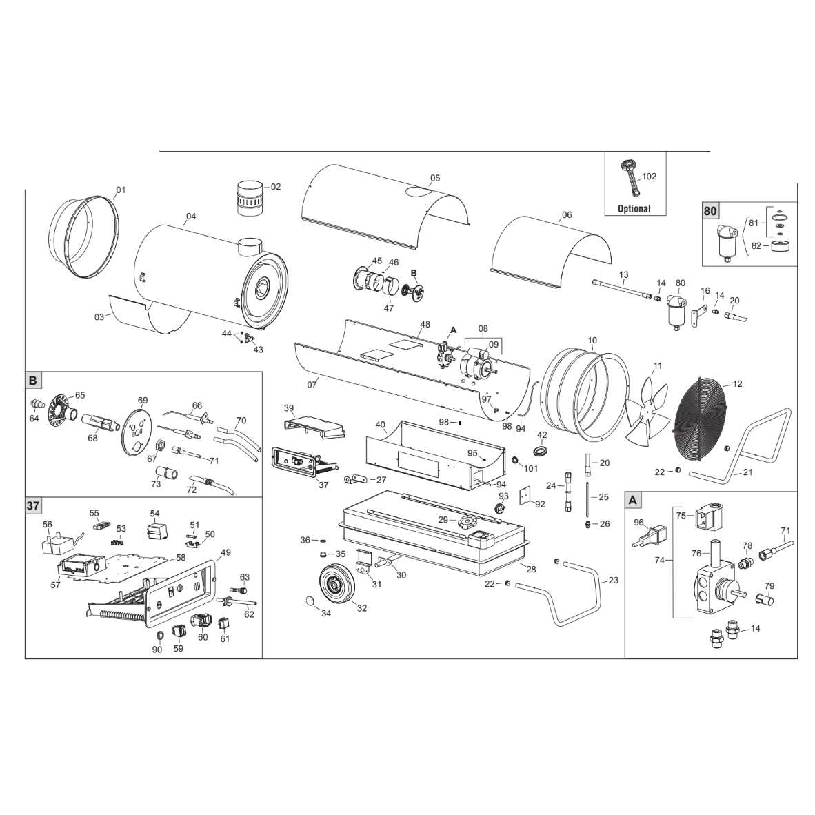 master heater parts diagram