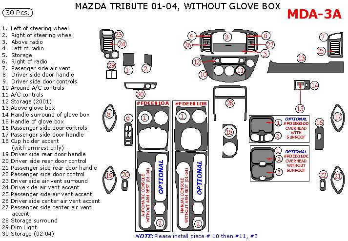 mazda tribute parts diagram