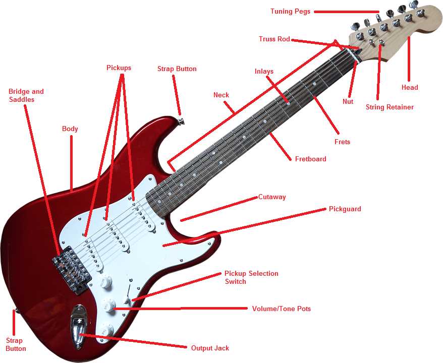 parts of a guitar diagram