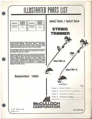 mcculloch trimmer parts diagram