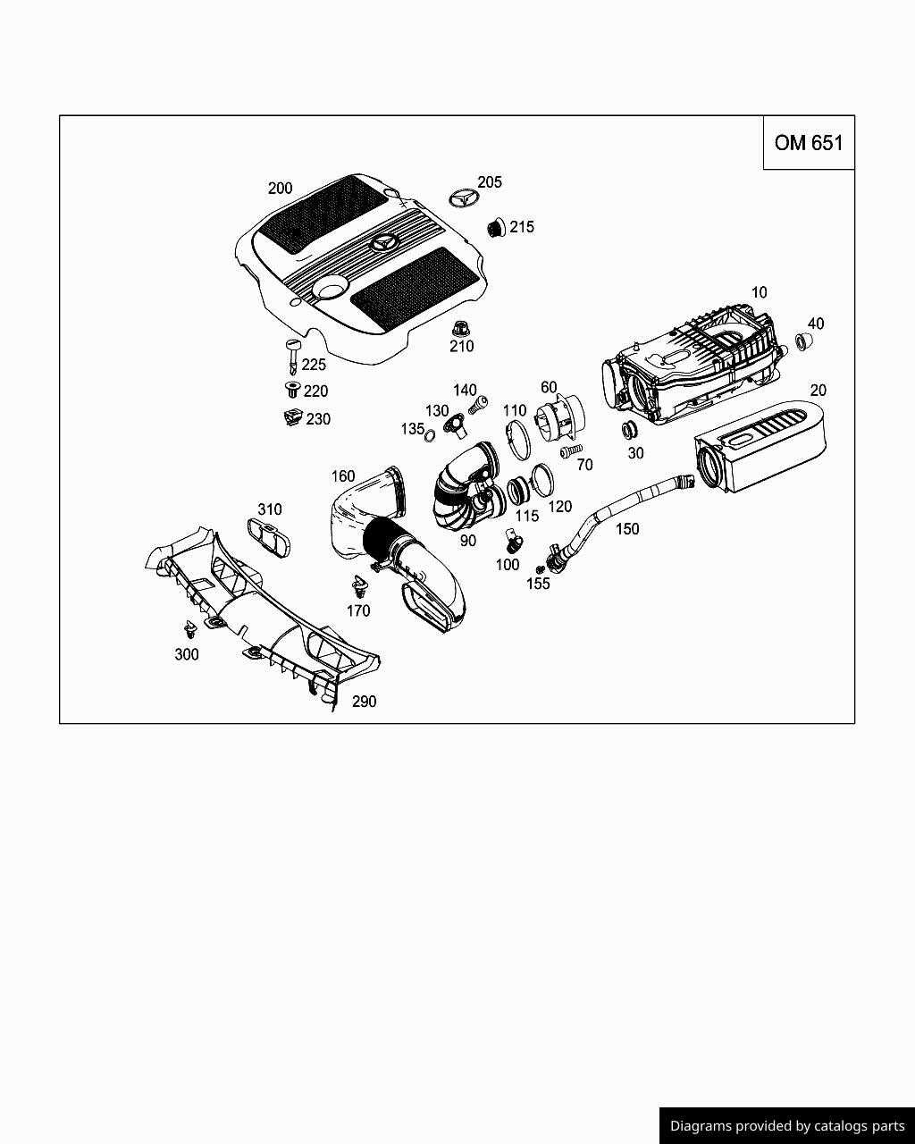 mercedes benz engine parts diagram