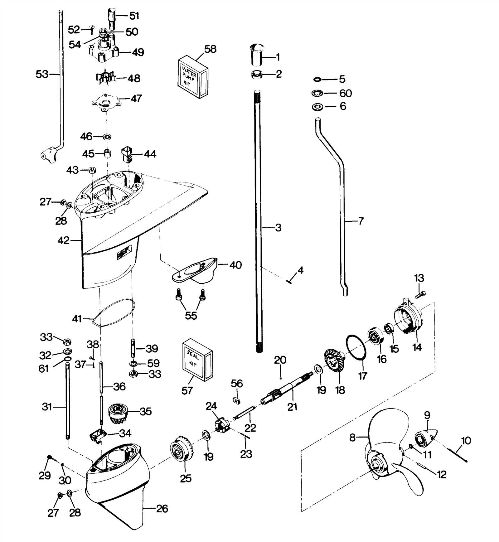 mercury lower unit parts diagram