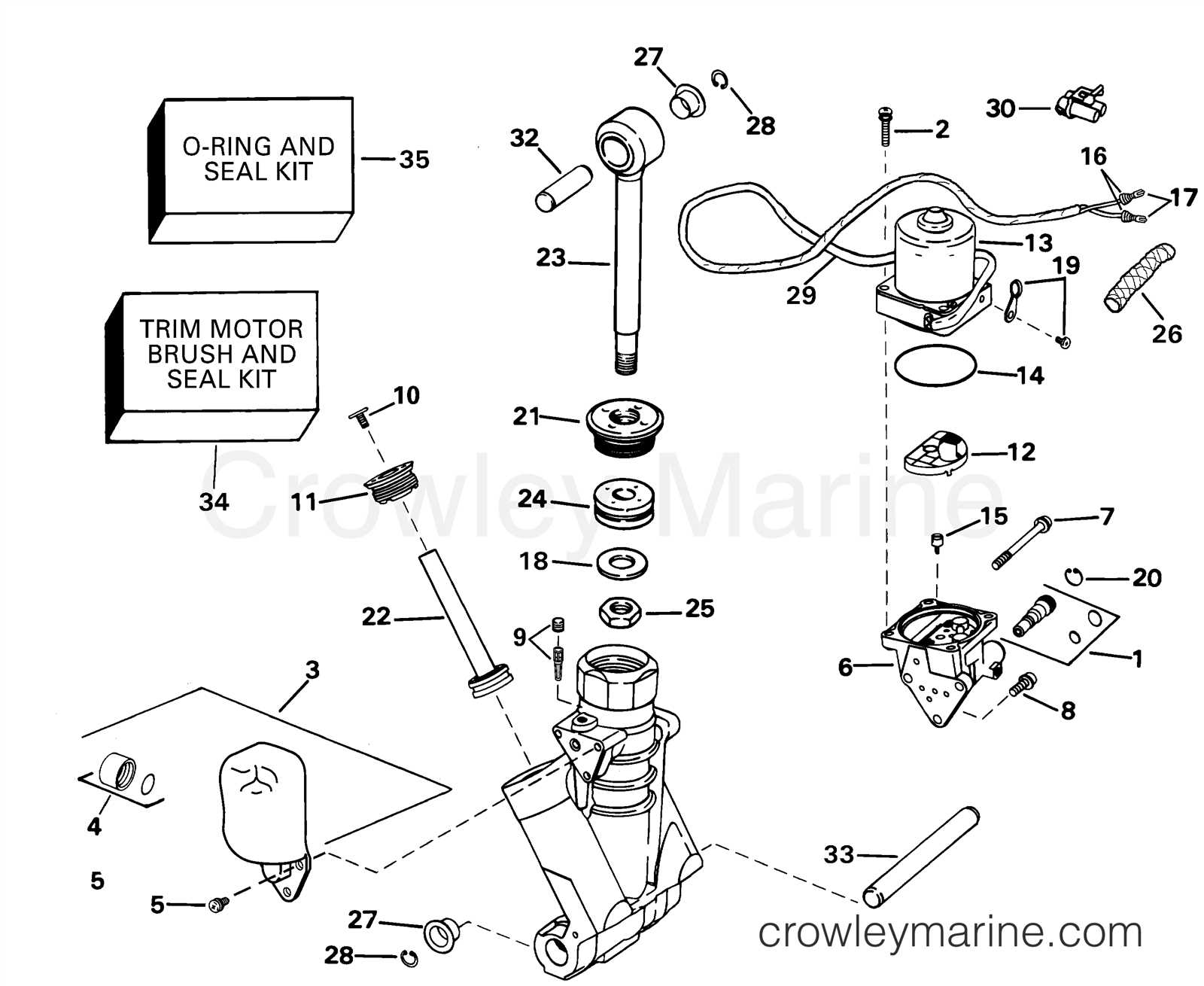 mercury tilt and trim parts diagram