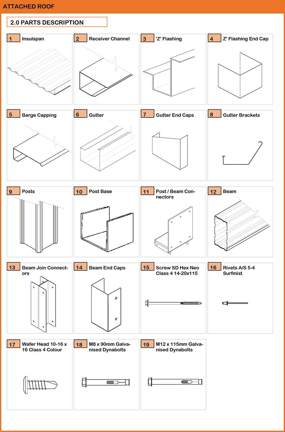 metal roof parts diagram