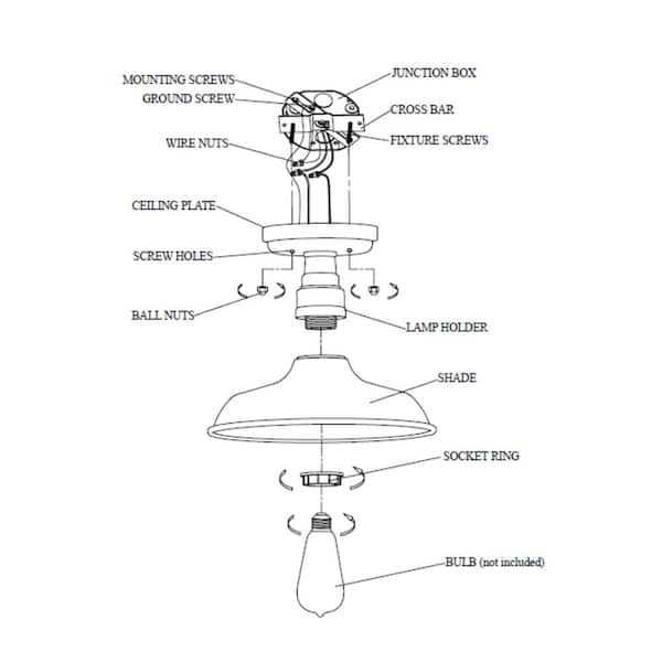 ceiling light fixture parts diagram