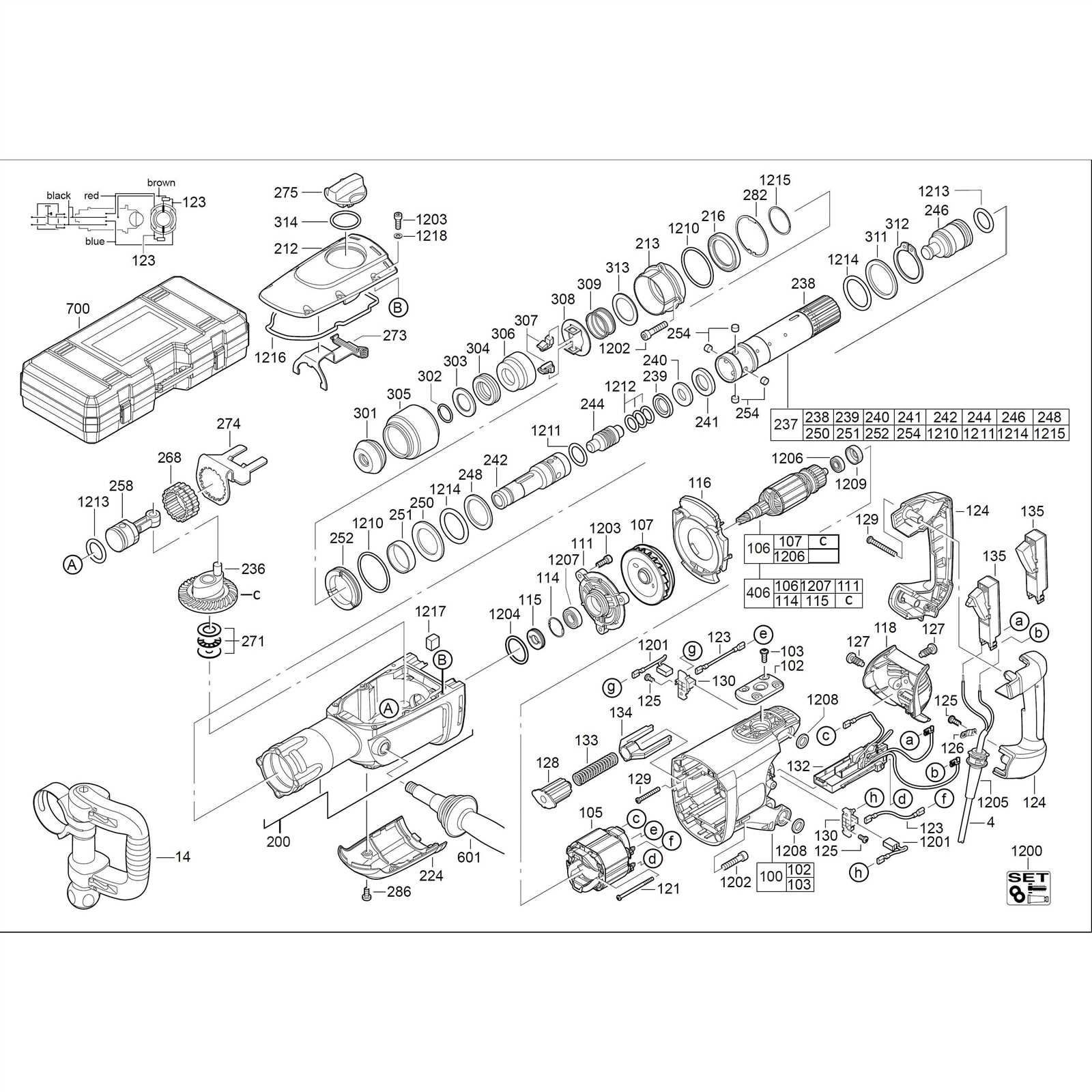 milwaukee hammer drill parts diagram