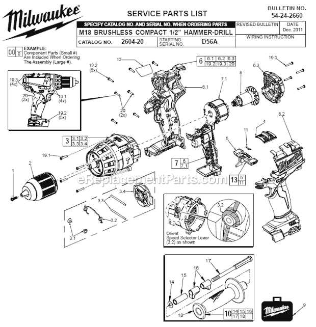 milwaukee hammer drill parts diagram