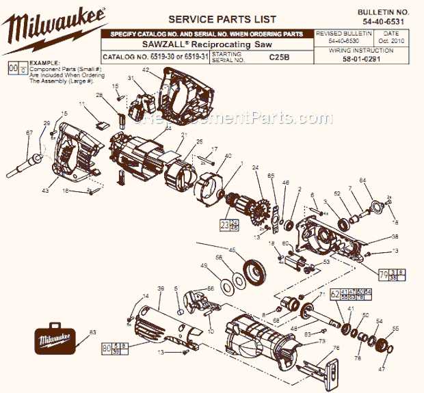 milwaukee sawzall parts diagram