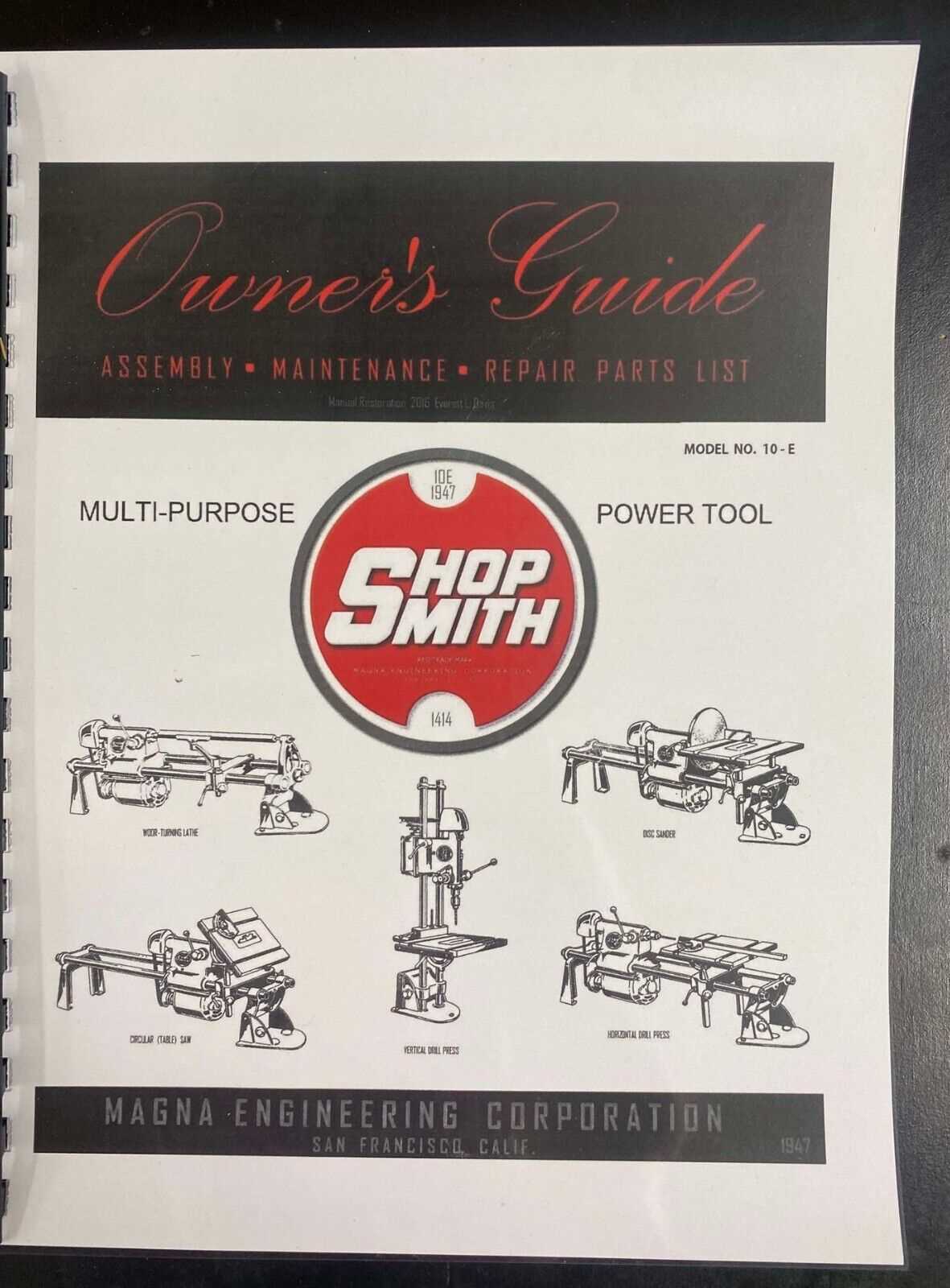 shopsmith 10er parts diagram