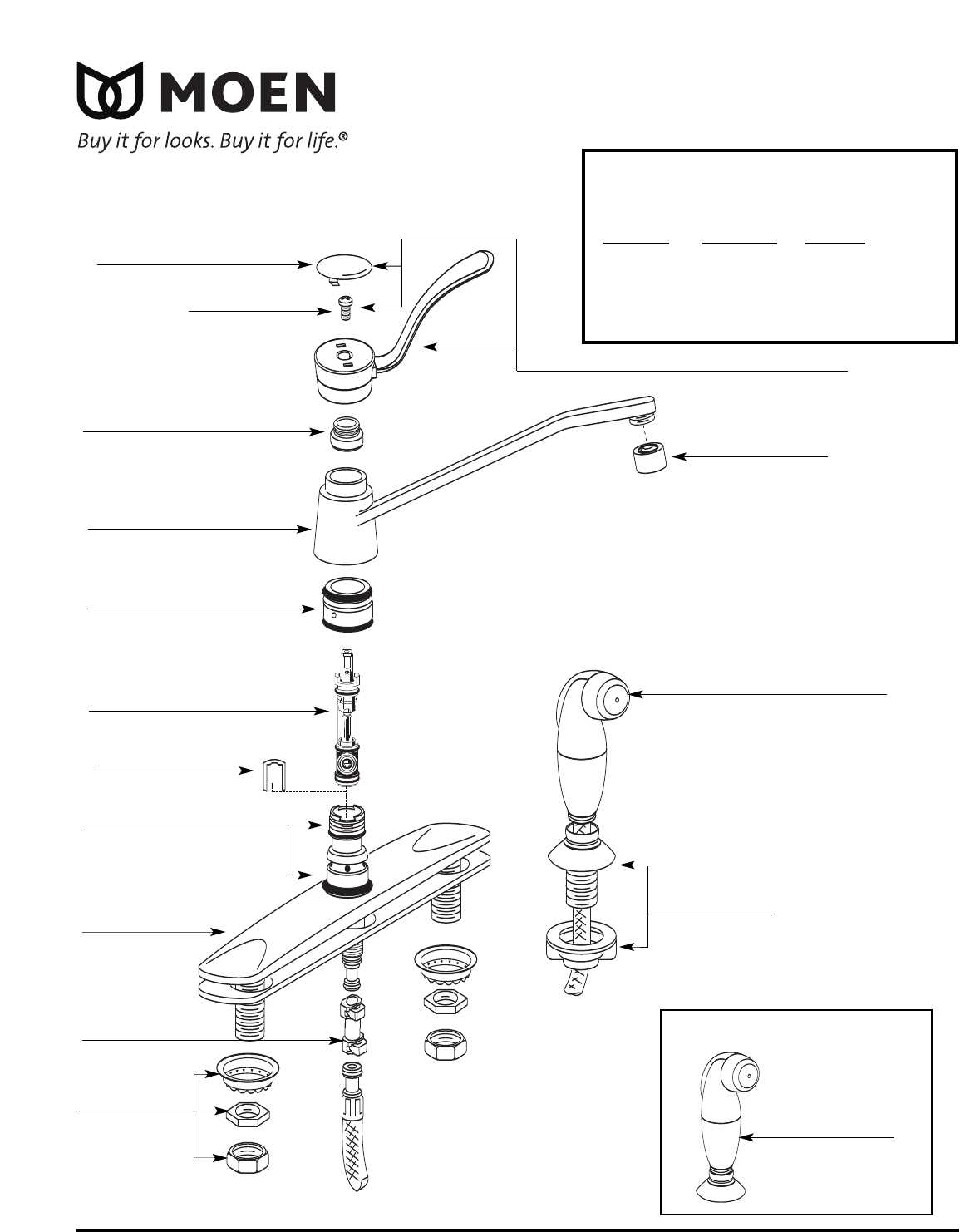 moen faucet parts diagram