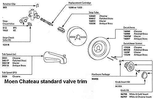 moen tub faucet parts diagram