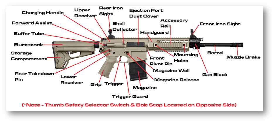 parts of a rifle diagram