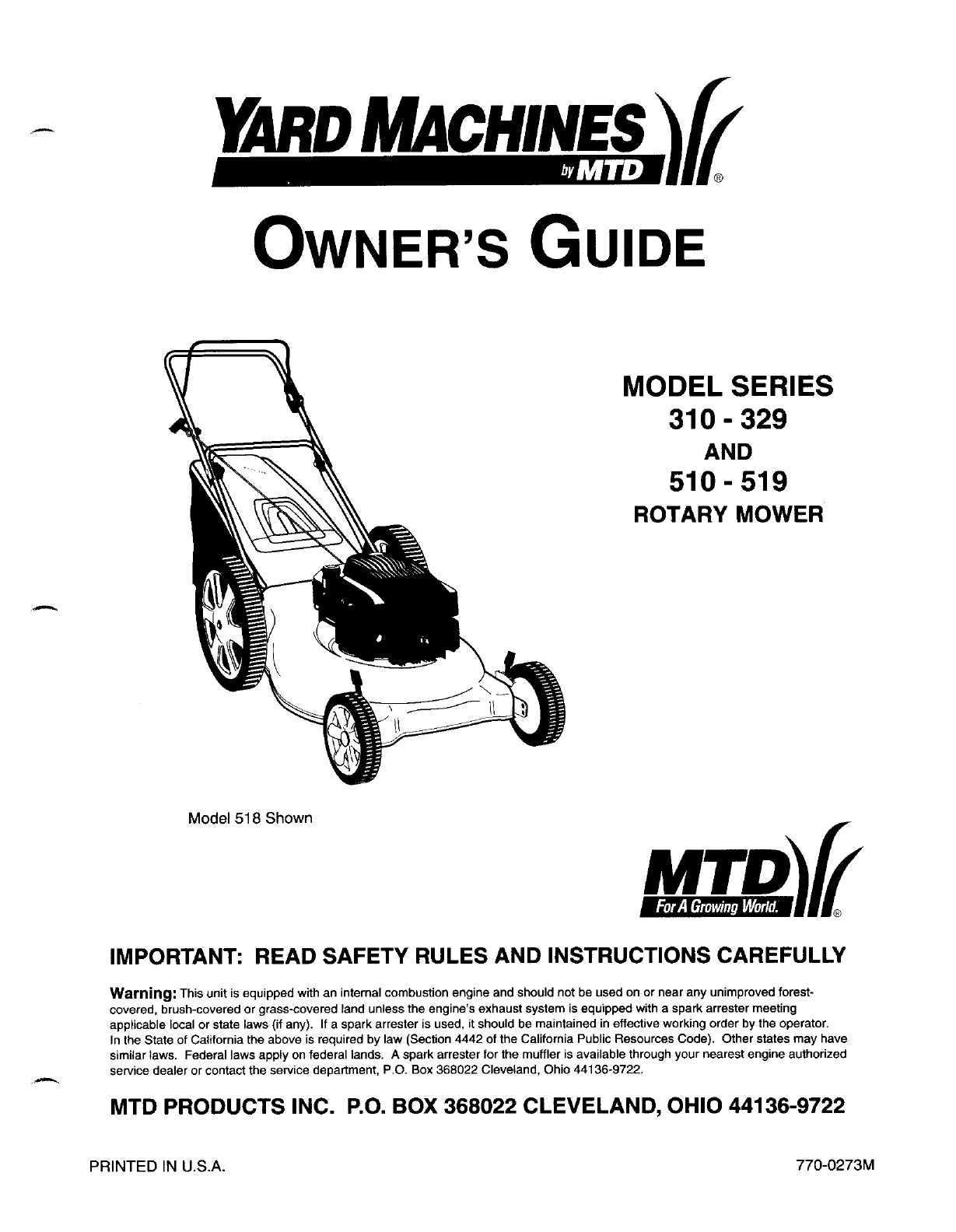 yard machine lawn mower parts diagram