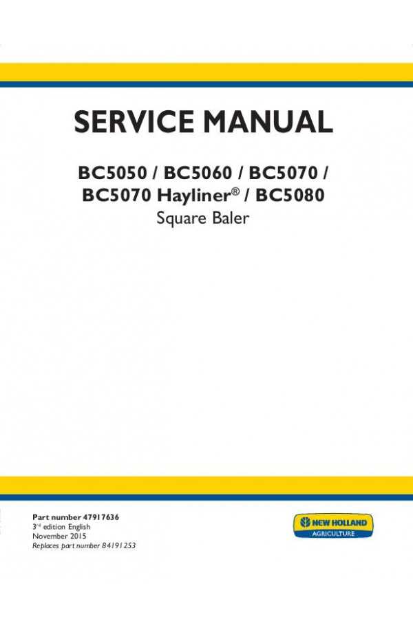 new holland square baler parts diagram