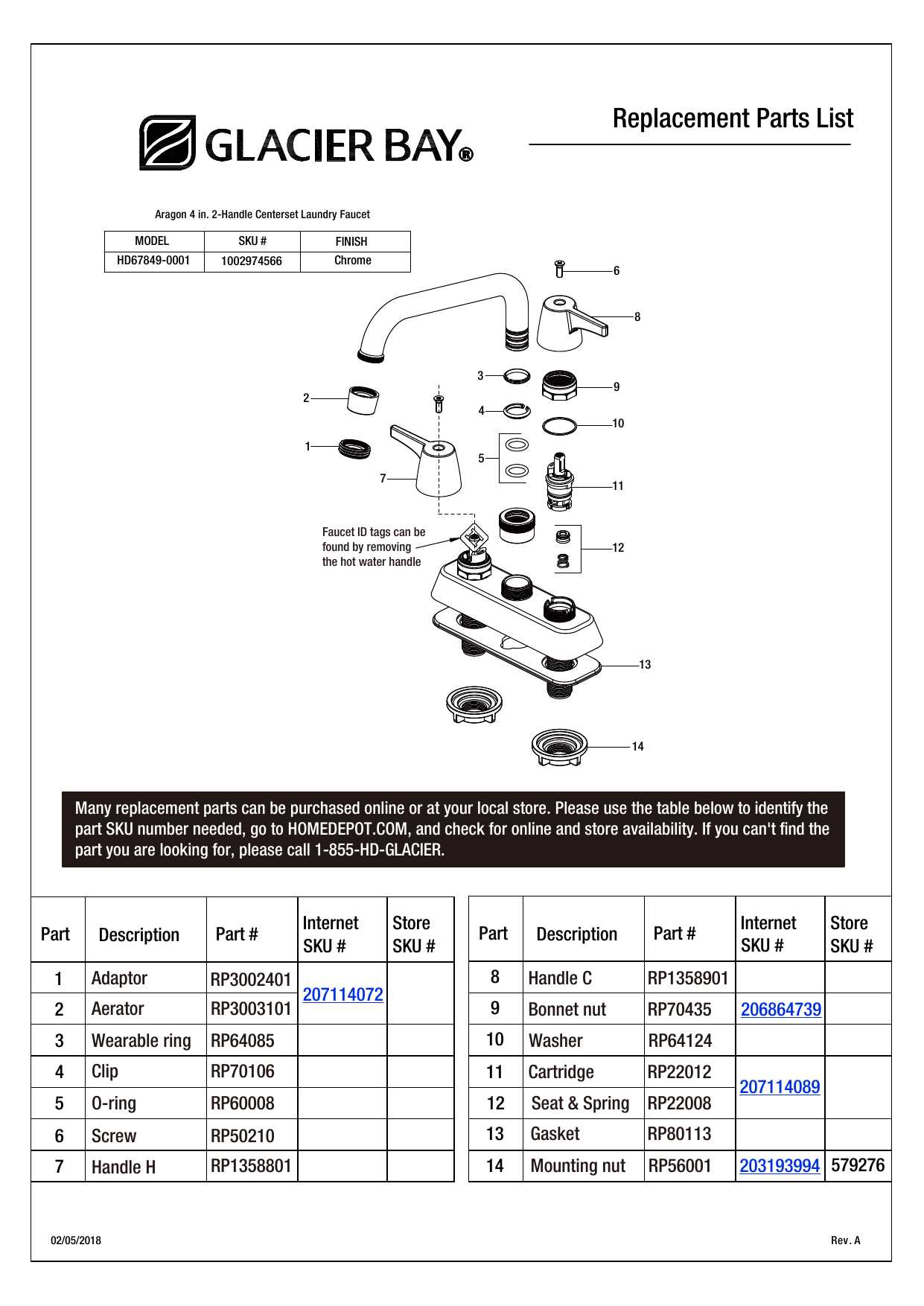 laundry faucet parts diagram