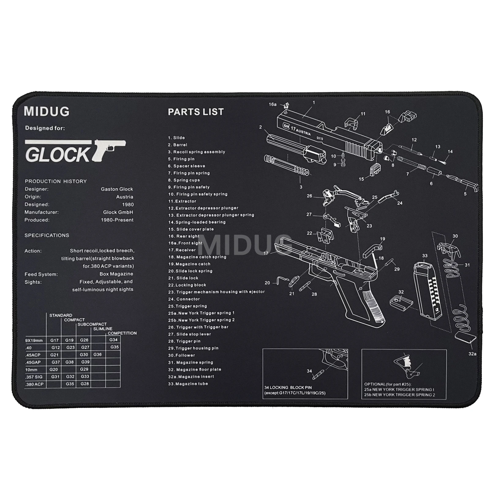 glock slide parts diagram