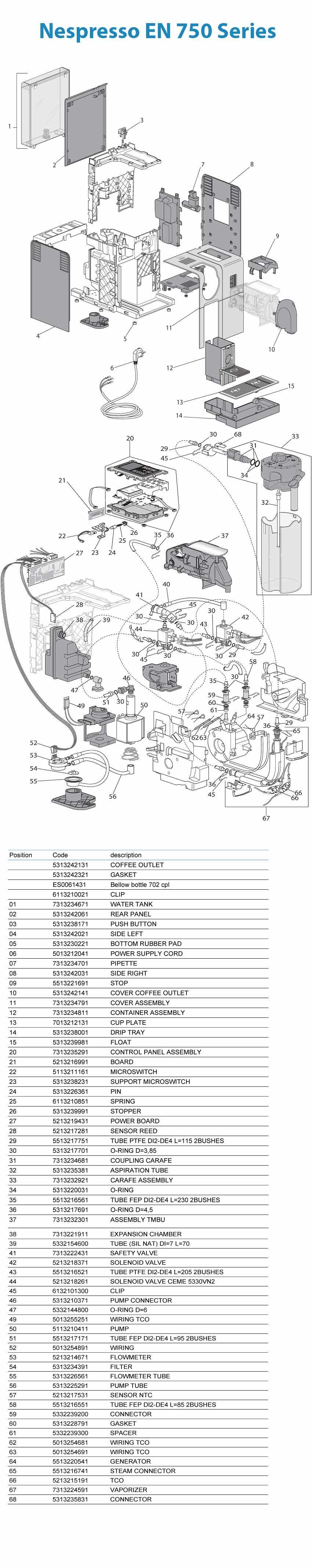 nespresso vertuo machine parts diagram