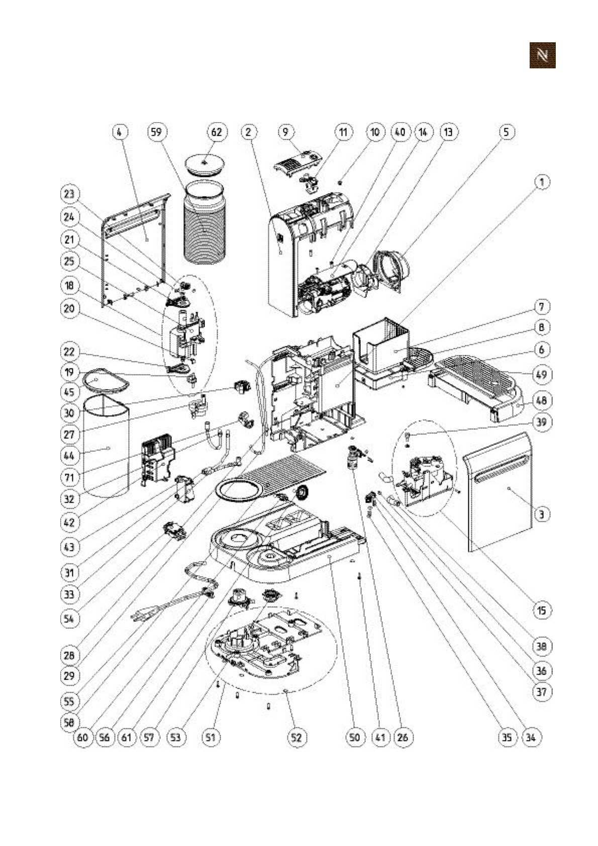 nespresso vertuoline parts diagram