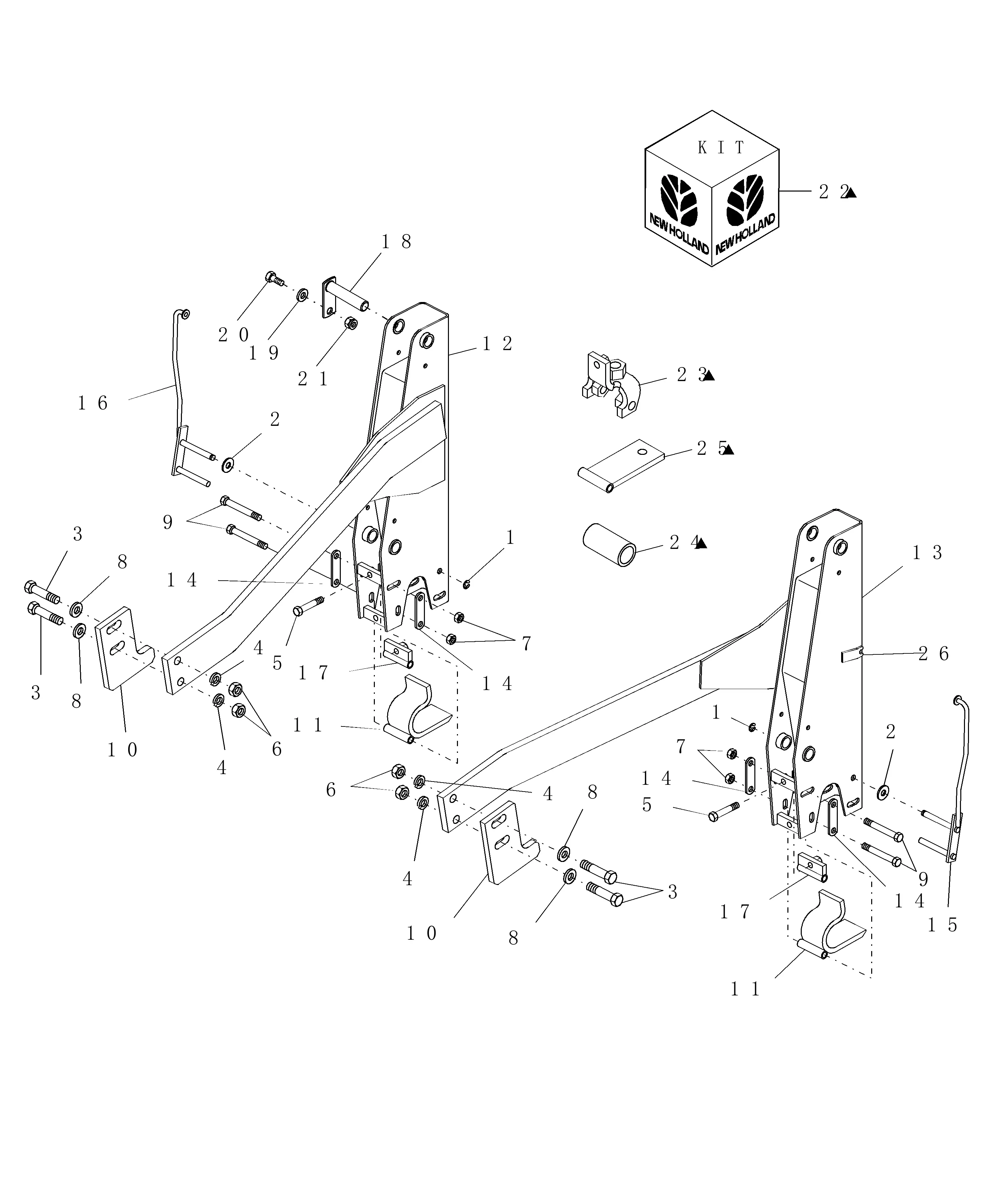 new holland 7308 loader parts diagram