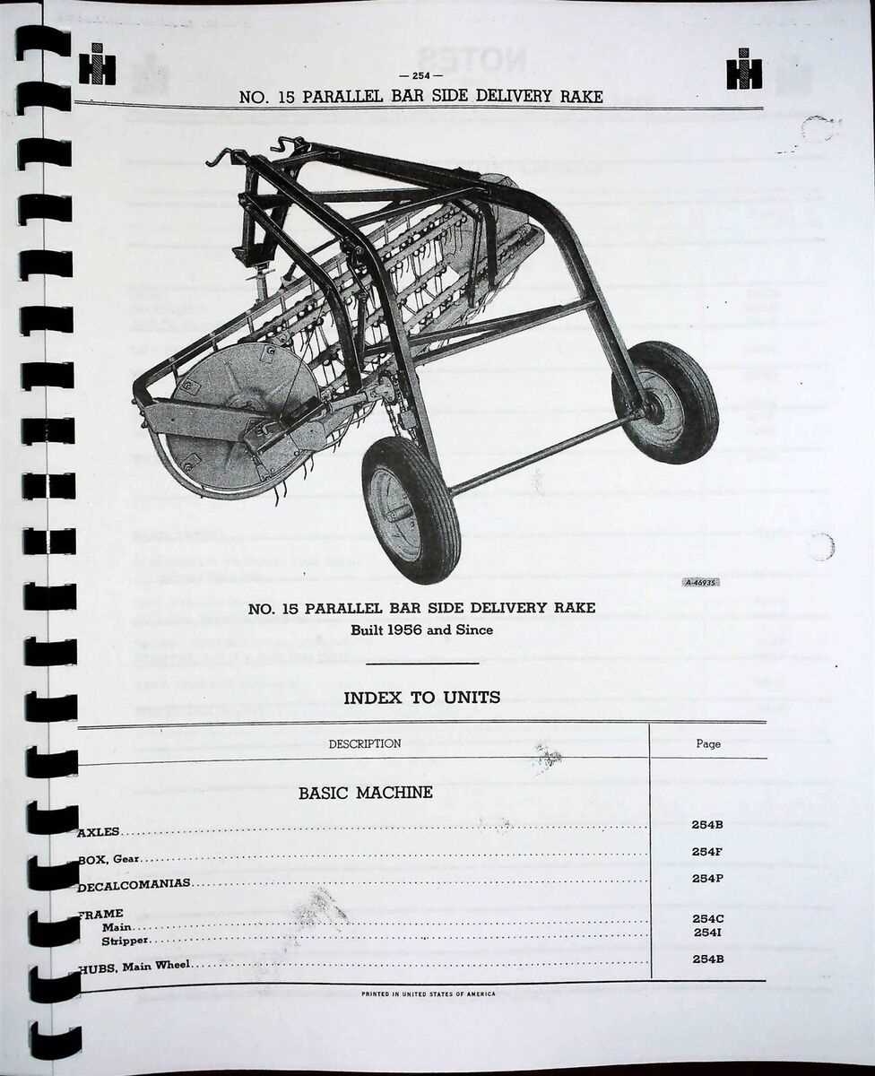 new idea hay rake parts diagram