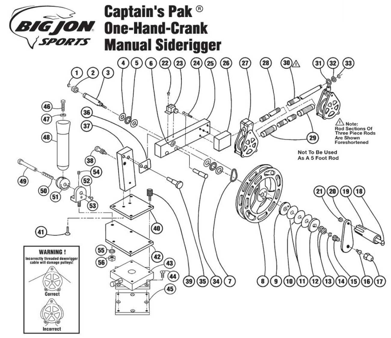 cannon manual downrigger parts diagram