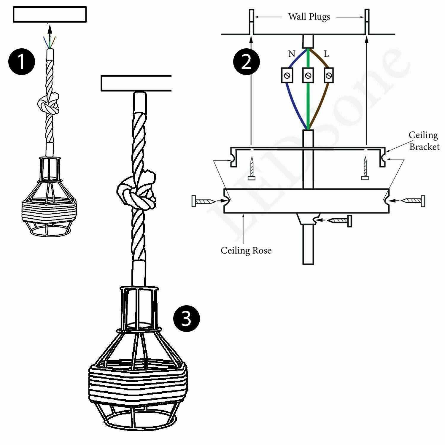 ceiling light fixture parts diagram