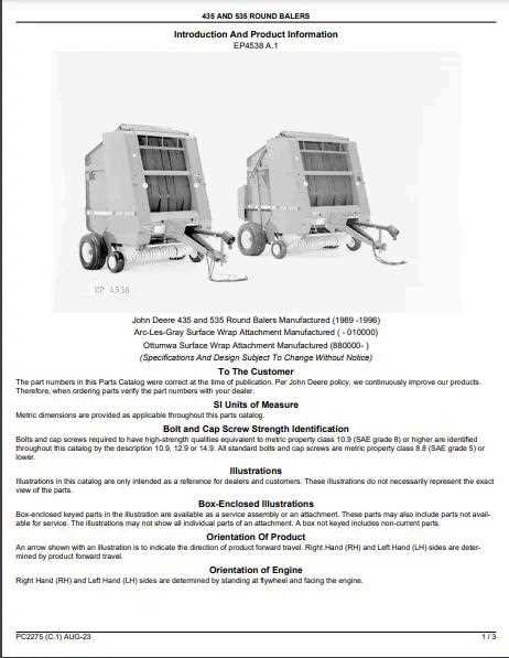 john deere 510 baler parts diagram