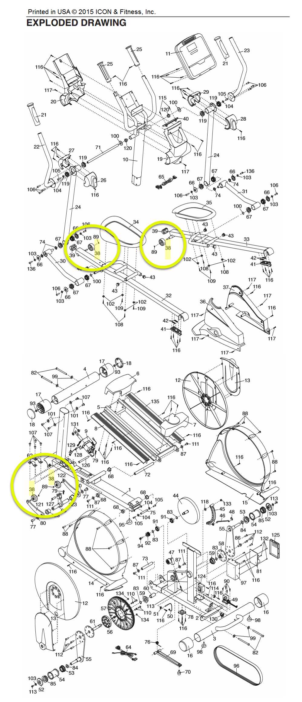 nordictrack elliptical parts diagram