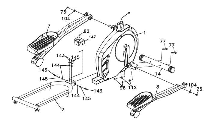 nordictrack elliptical parts diagram