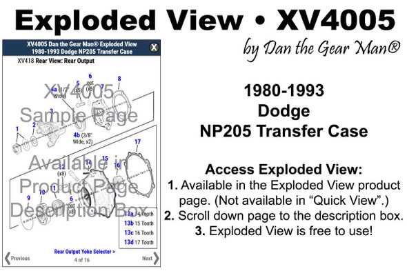 np205 transfer case parts diagram