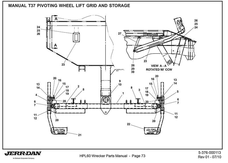 tow truck parts diagram