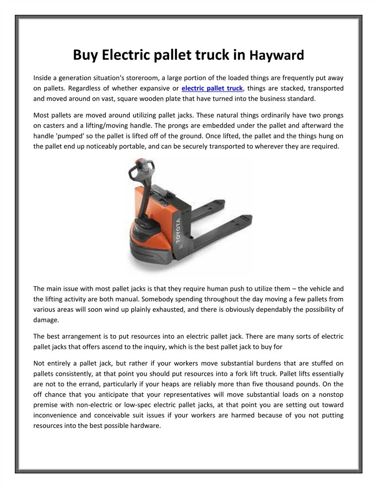 electric pallet jack parts diagram