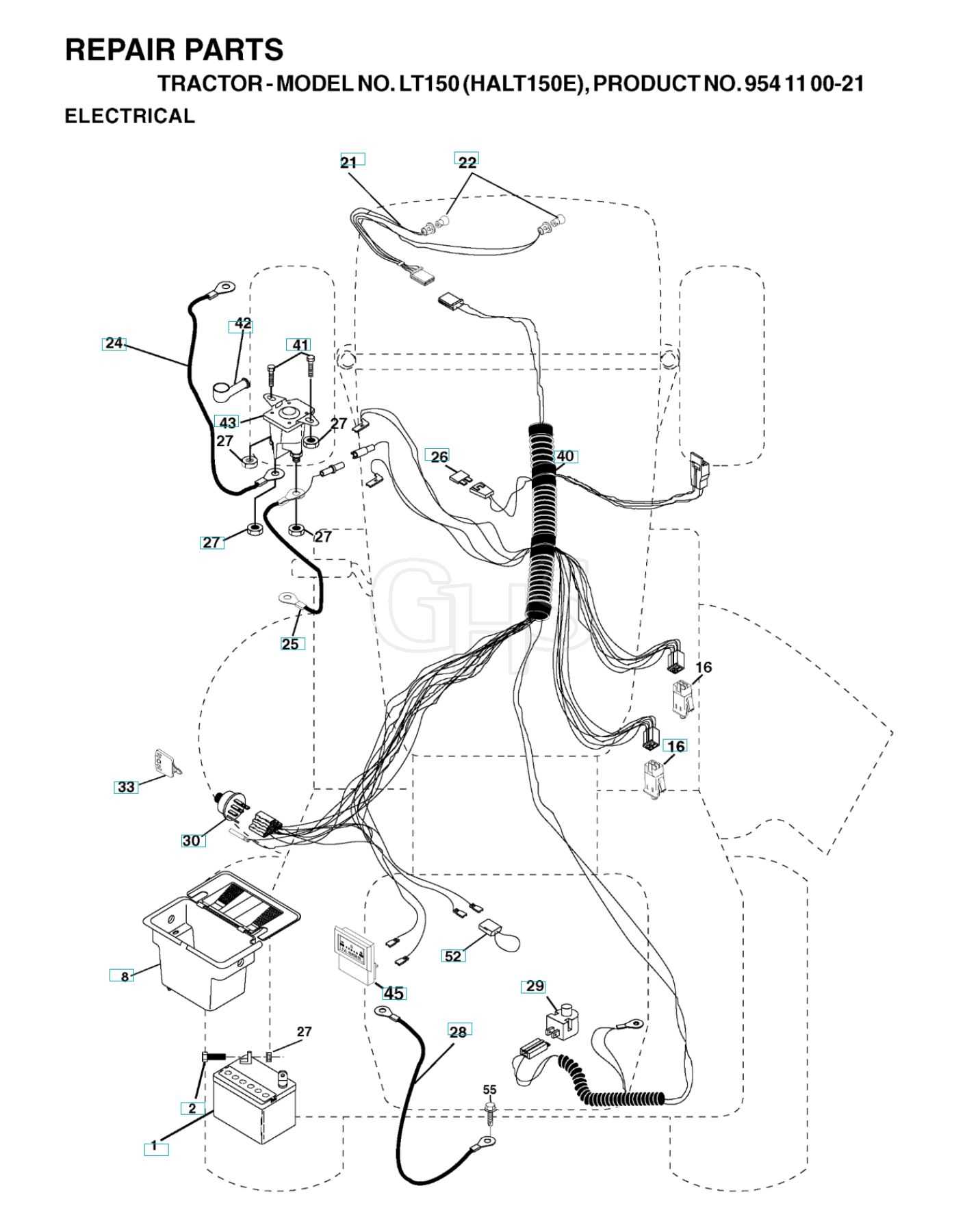 john deere lt150 parts diagram