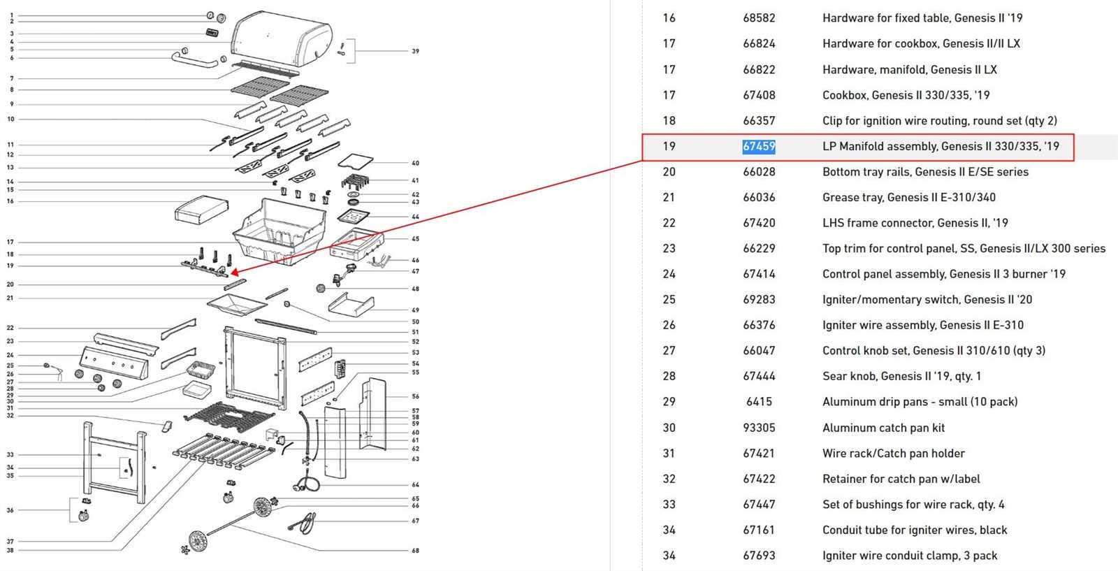 weber genesis 300 parts diagram