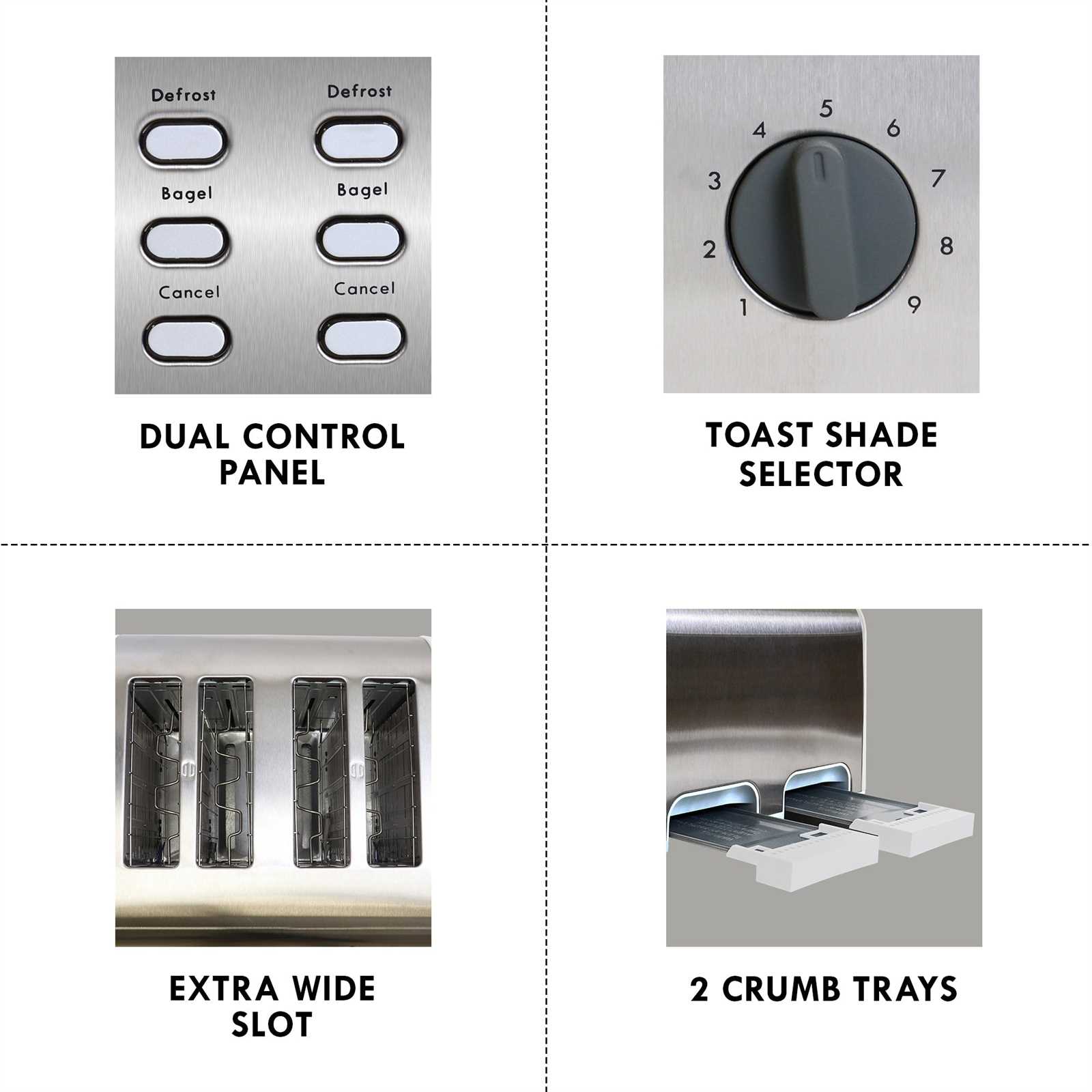 labeled toaster parts diagram