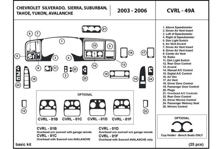 2004 chevy silverado door parts diagram