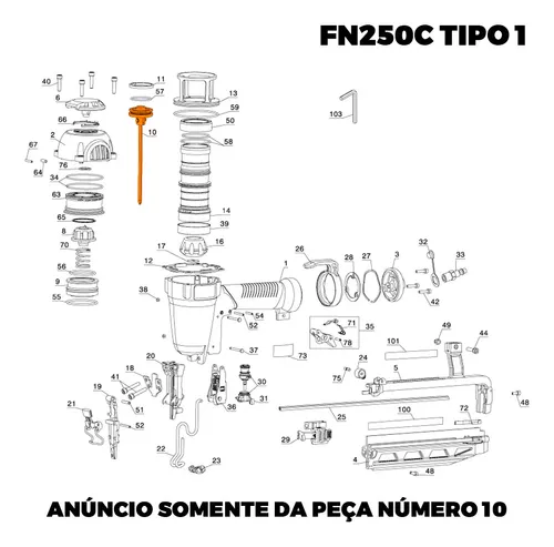 porter cable fn250c parts diagram