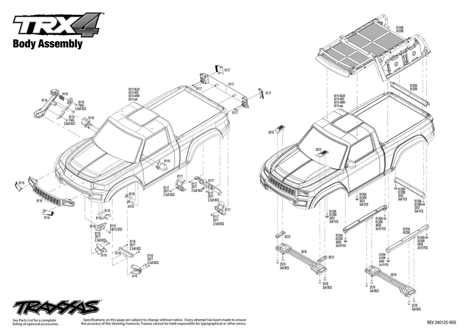 traxxas raptor parts diagram