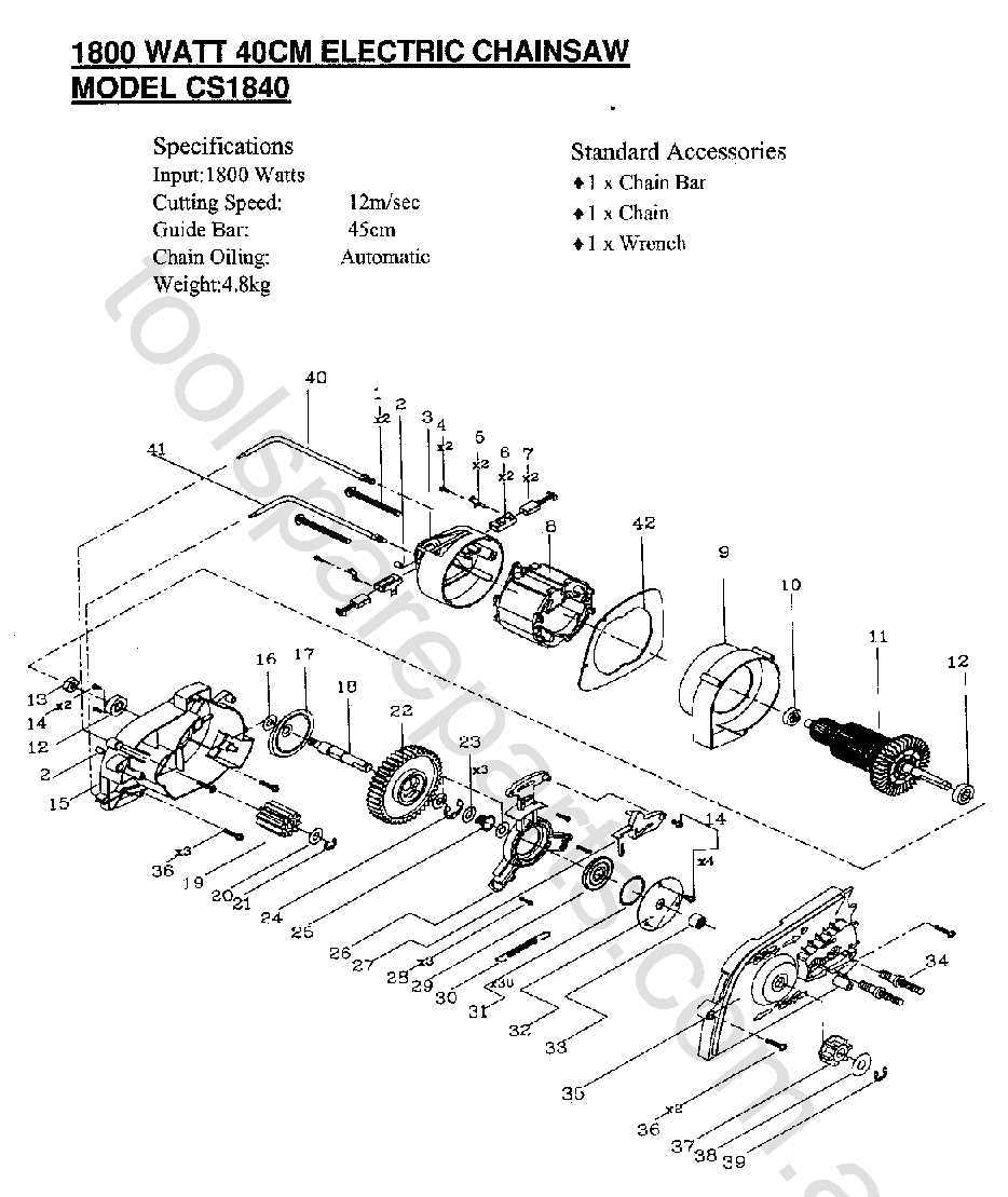 ryobi electric chainsaw parts diagram