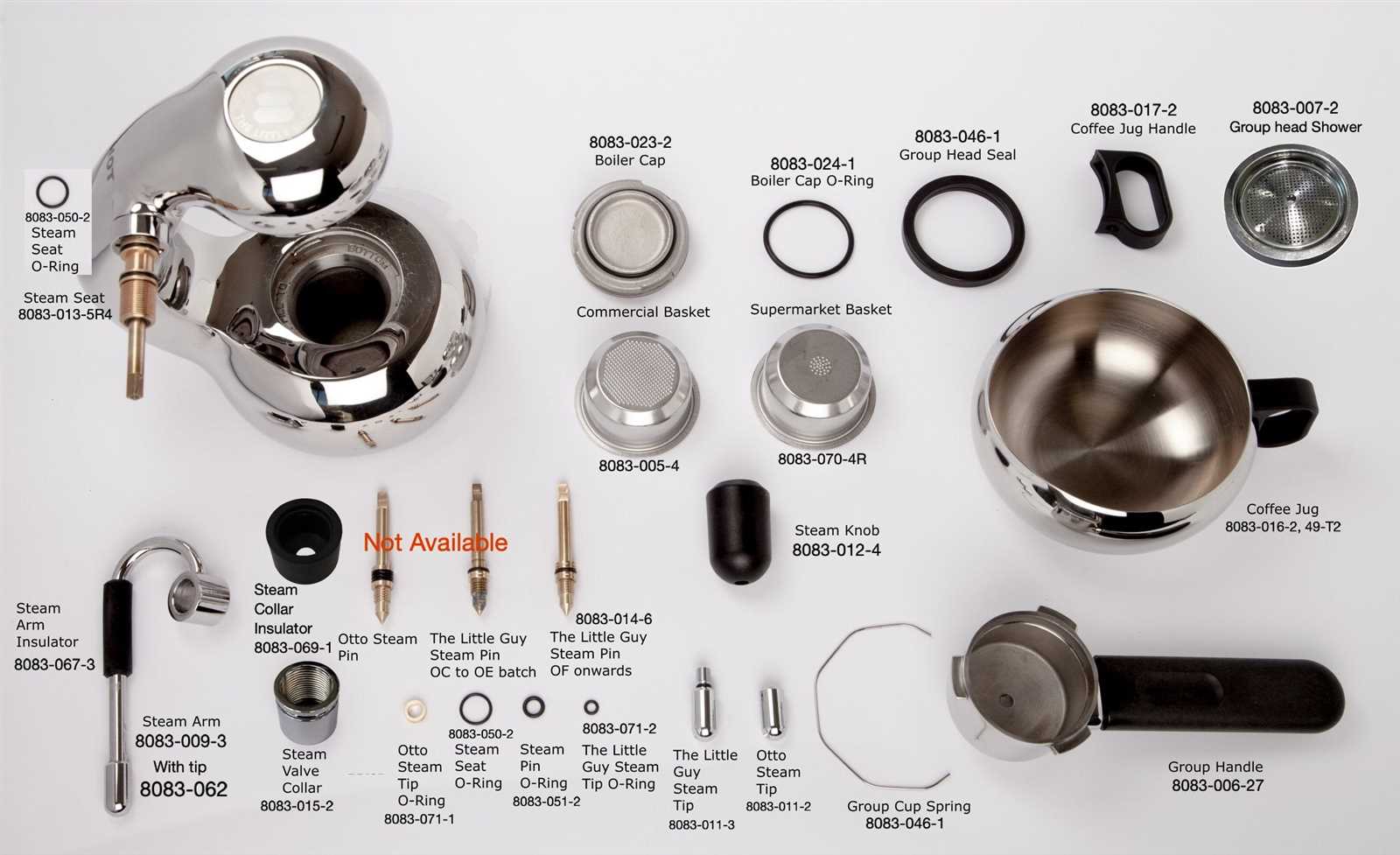 parts of espresso machine diagram