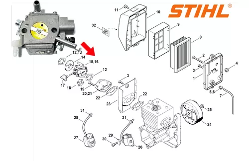 stihl fs 76 trimmer parts diagram