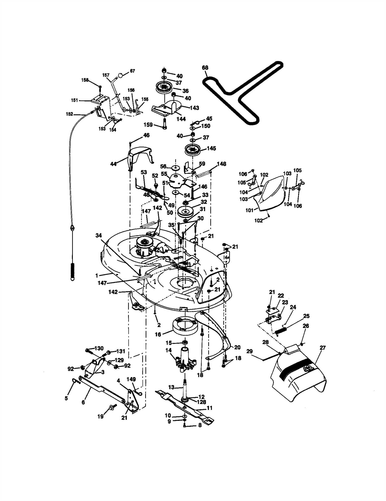 craftsman lt1000 parts diagram