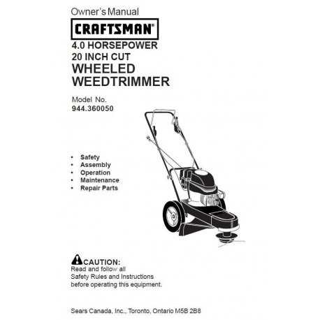 craftsman lawn mower model 944 parts diagram