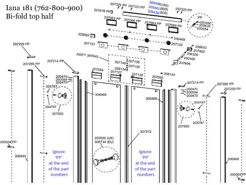 bifold door parts diagram