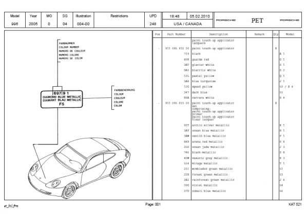 porsche 996 parts diagram