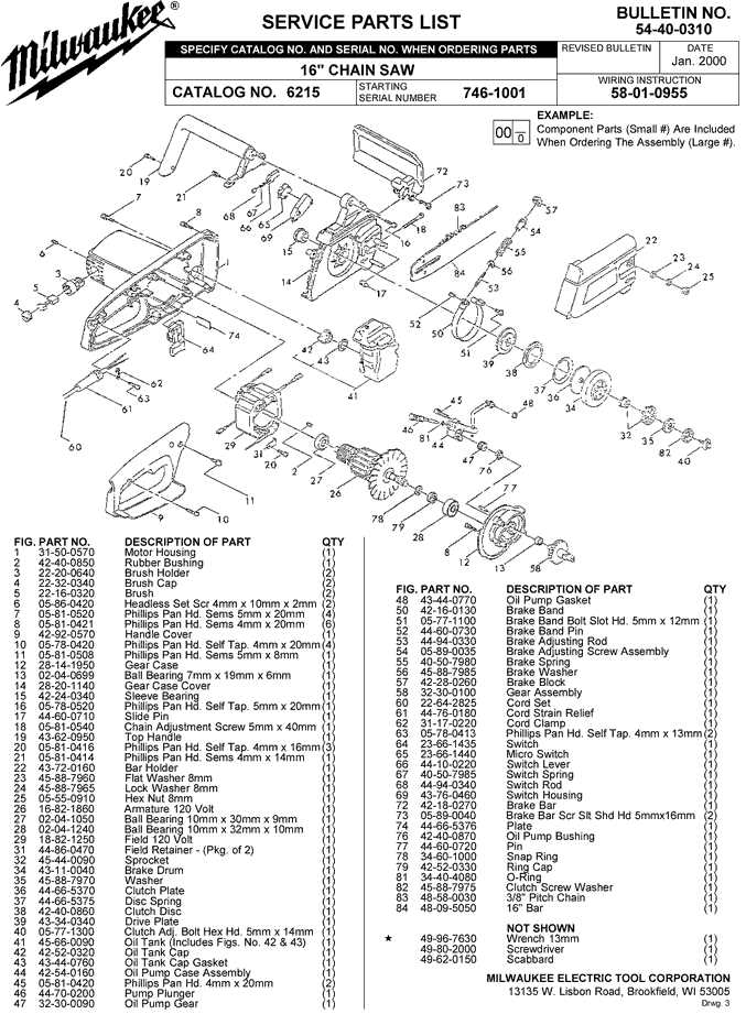 dewalt chainsaw parts diagram